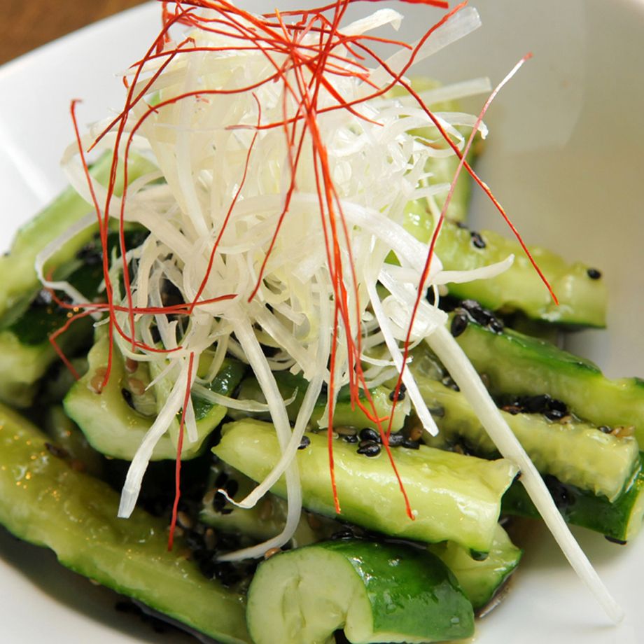 ごま塩きゅうりのオリーブ和え