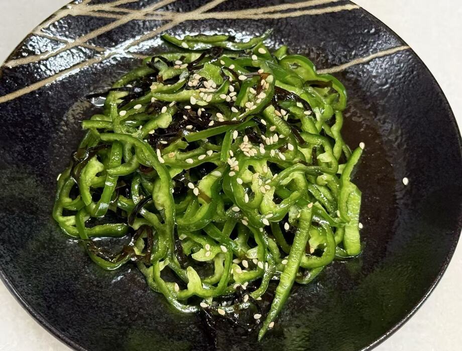 冷やしピーマンと塩昆布の旨和え