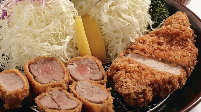 樽前産湧水豚　特盛吟選肉厚太セット（ロース200ｇ／ヒレ160ｇ・・・3,300円）