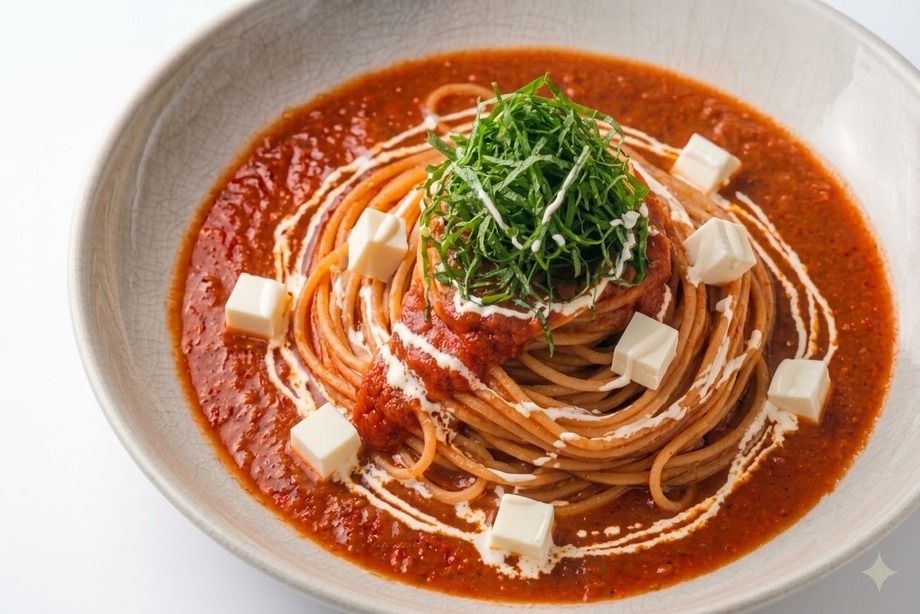 クリームチーズと大葉のトマトソース