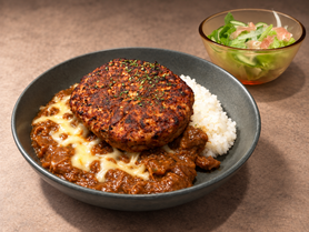 【ｻﾗﾀﾞ】ハンバーグチーズカレー