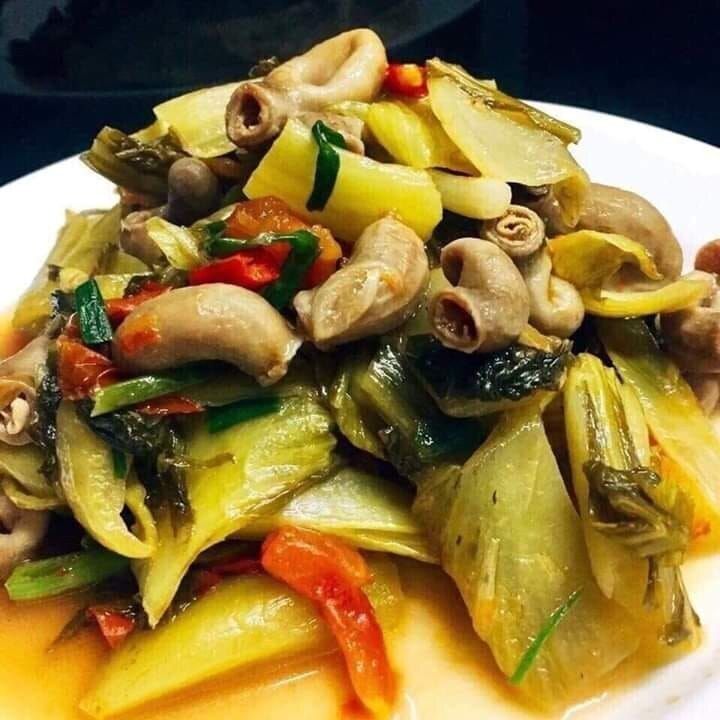 高菜小腸炒め Lòng Xào Dưa