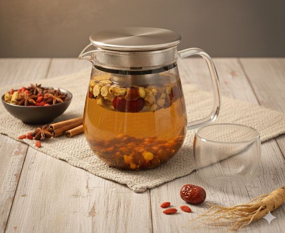 自家焙煎の深煎りハトムギとなつめの薬膳茶(温) 600ml