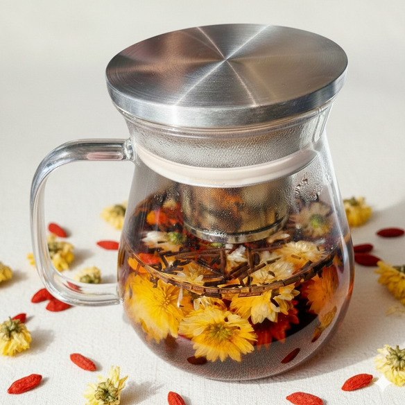 爽やか菊花とクコの実の自家ブレンド薬膳茶（温）600ml