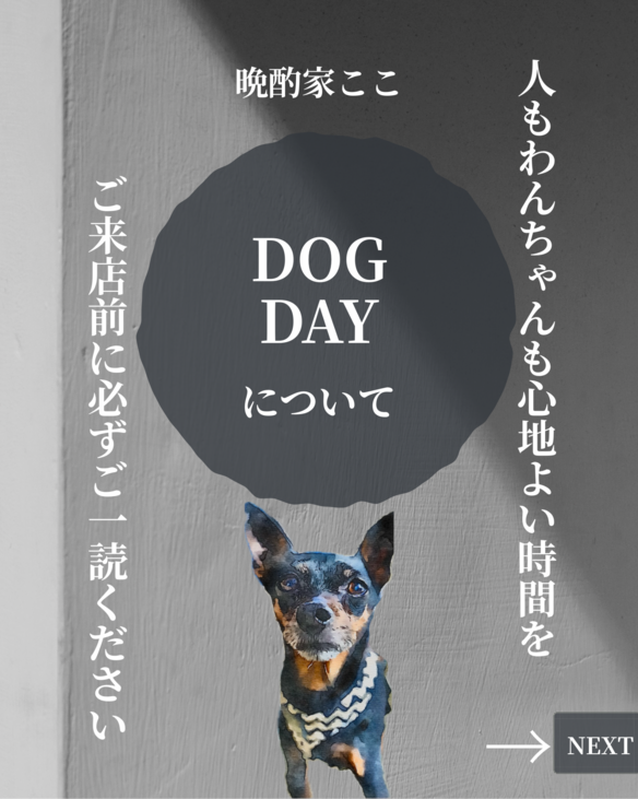 【DOG DAYについて】https://www.instagram.com/p/Db62UyDj3hj/?igsh=OWs1ZjlrOWViMWFm