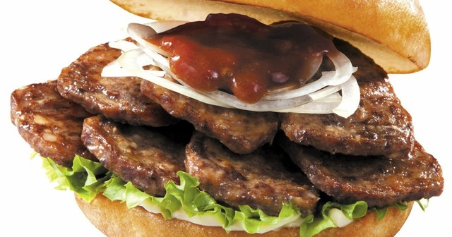 【7/20から】『ロッテリア』でメガ盛り!パティ最大7枚挟む肉肉しい大迫力のバーガーが誕生