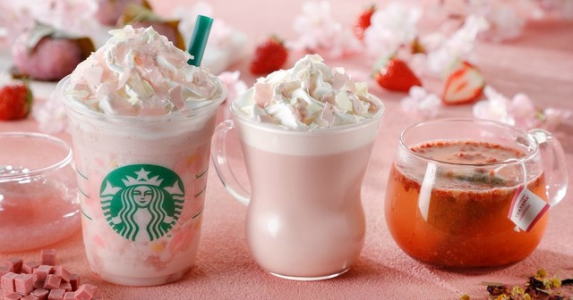『スタバ』が早くも開花宣言!?春先取りの桜シリーズ発売！フラペチーノやラテ、紅茶も登場