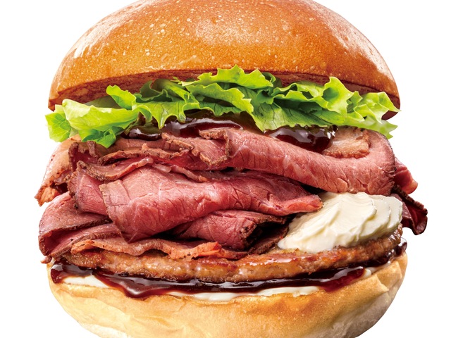 12/4〜|自社製ローストビーフと特製ソースが絶妙にマッチ!『ロッテリア』の新作は“倍盛り”も