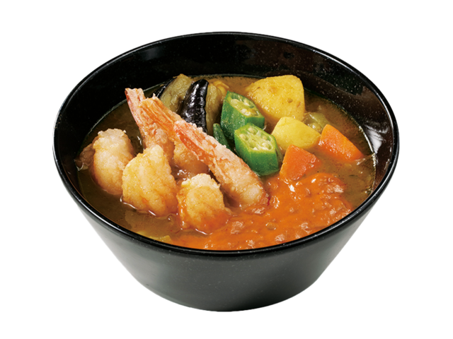 12/1〜｜フライドシュリンプが主役！オクラや茄子の具沢山スープカレーが登場！『ココイチ』で味わう濃厚な1杯