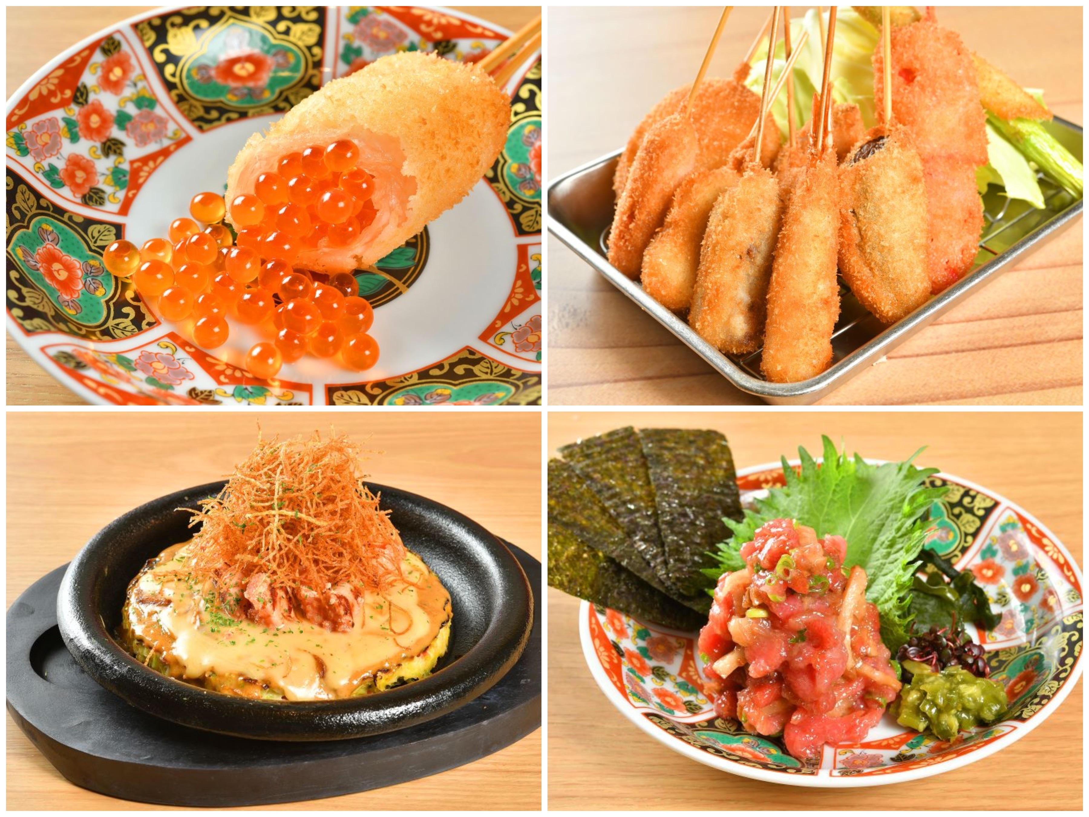 新世界｜数量限定「いくら串かつ」や大阪名物お好み焼きを堪能！居酒屋