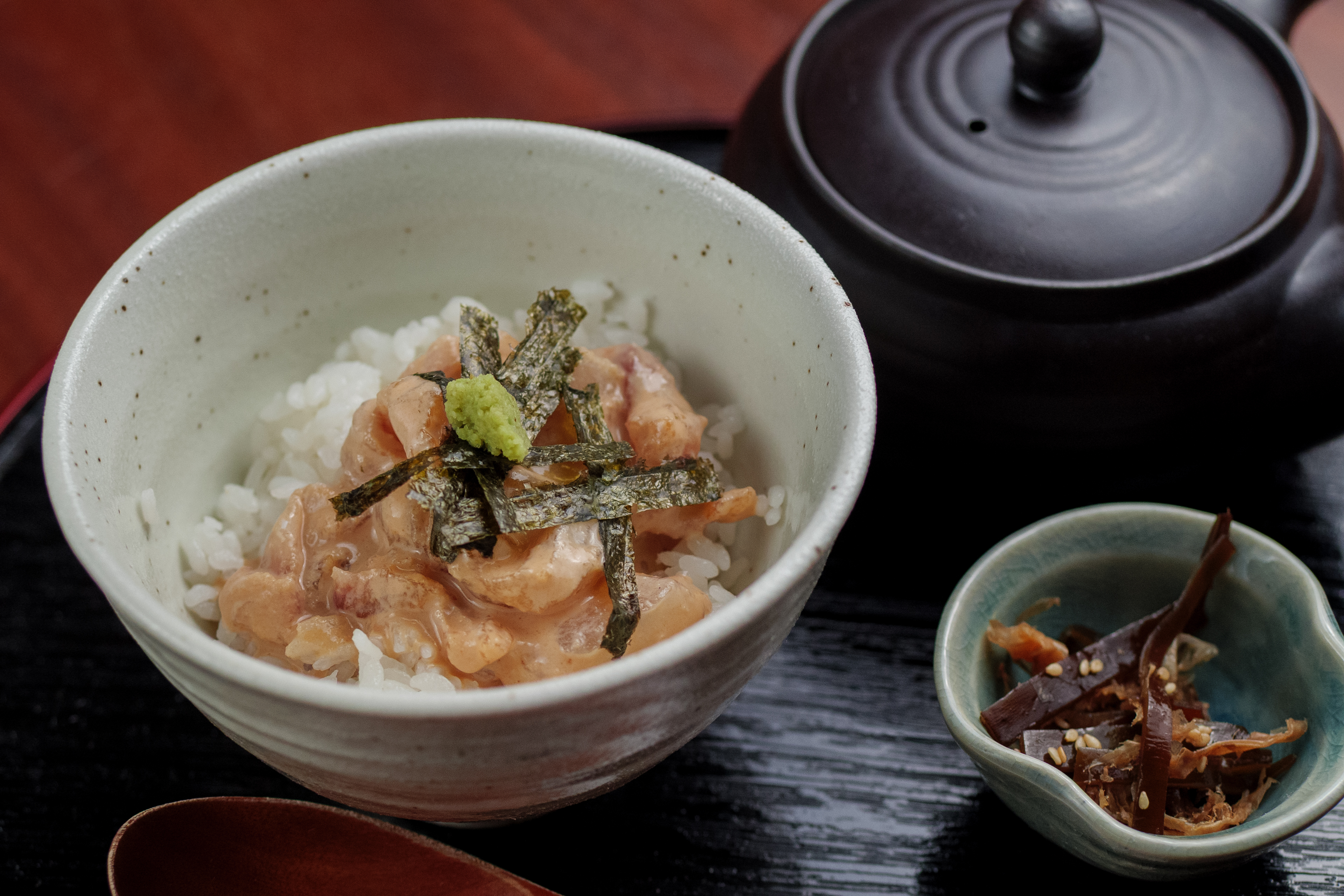 絵画★鯛茶漬け★希望773 (家がある方) 他2点 原画 自家製ゴマダレの「鯛茶漬け」が名物！汐留『鯛茶TOKYO』で職人が捌く