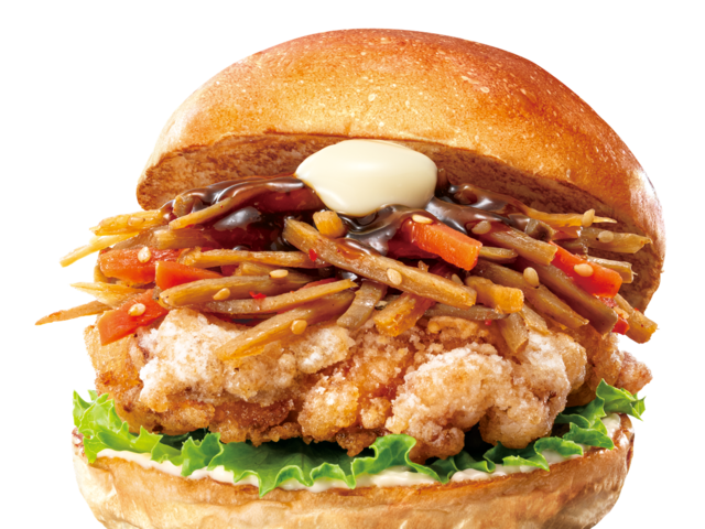 10/15〜｜シャキシャキきんぴら入り！秋の旨みが凝縮したチキン竜田バーガーを『ロッテリア』で