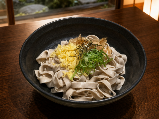 伏見｜オープン記念で大盛り無料！高級鰹節の汁で味わう自家製二八蕎麦と甘味の店『楓』