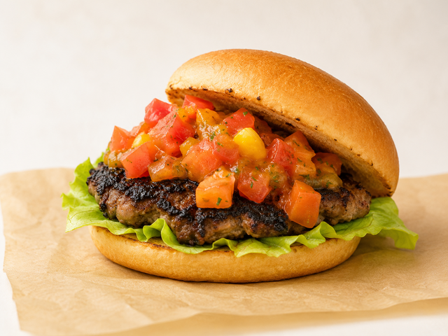 広島｜夏野菜ゴロゴロ！肉厚パティのピリ辛サルサバーガーが新登場『29LaB BURGER』