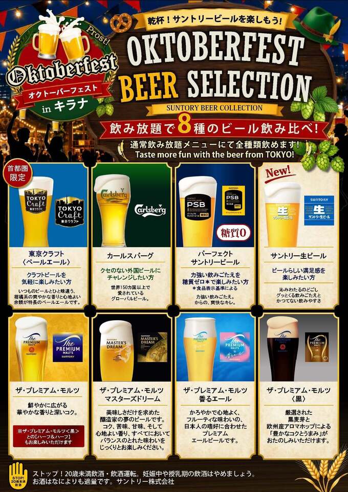 サントリーのビール9種ラインナップ