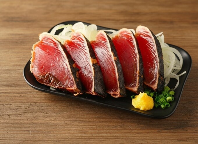 藁で香ばしく仕上げた「カツオのたたき」