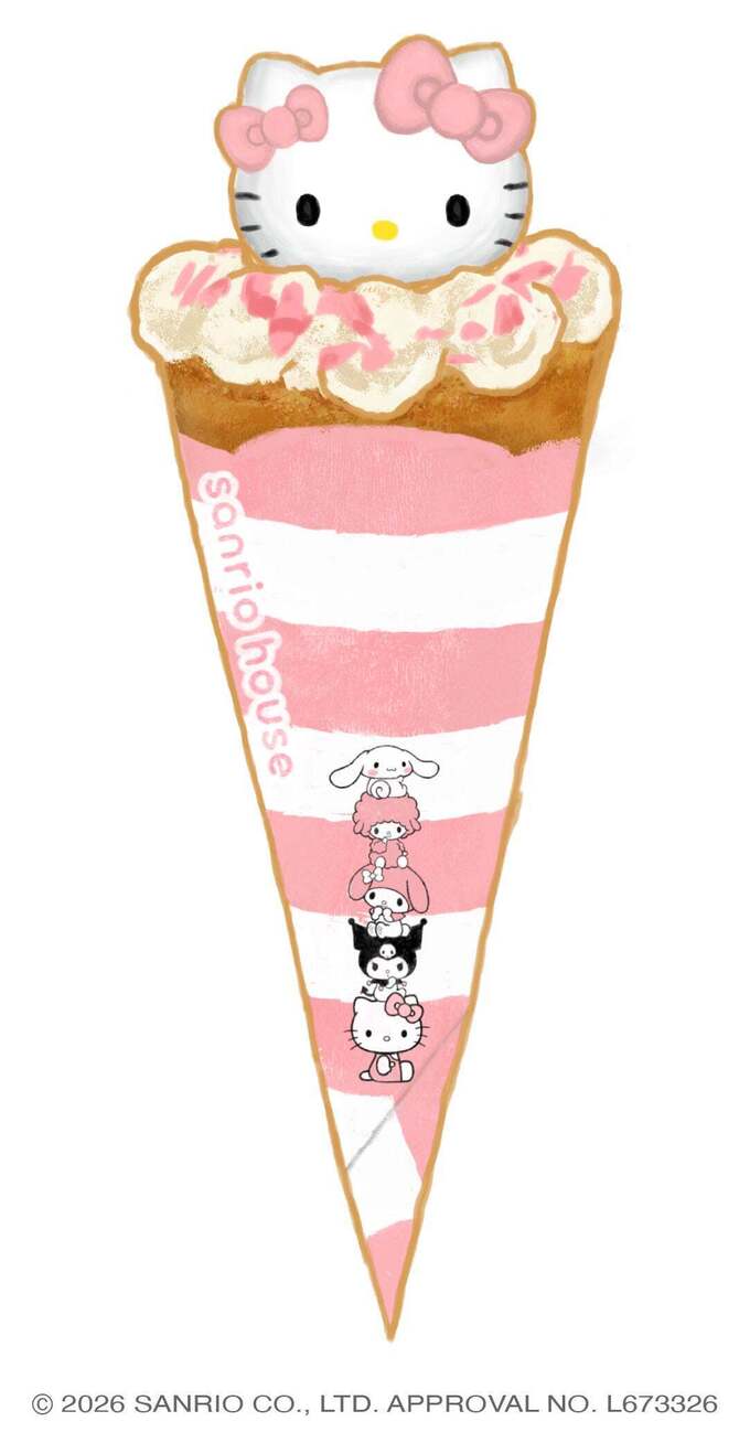 ハローキティデザインのアイスクレープ